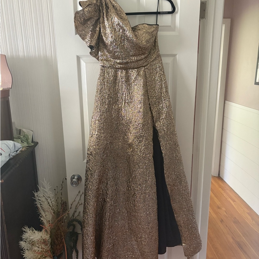 SHEIN Gold One Shoulder Dress